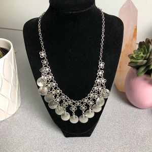 Floral Disk Link Necklace & Earring Set